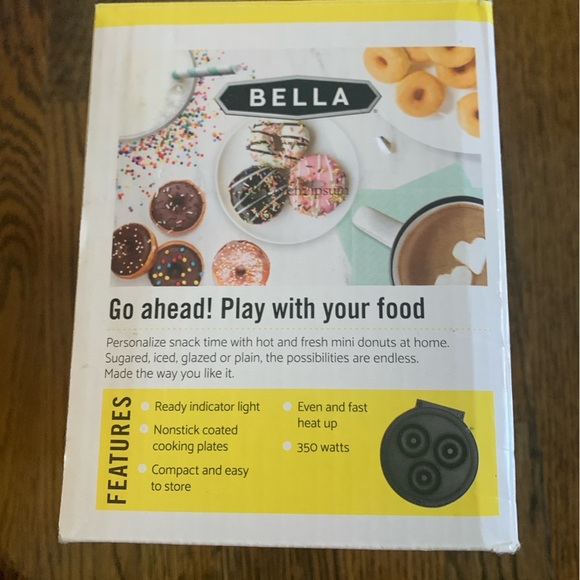 Bella Mini Donut Maker, NWT, Makes 4 Doughnuts - Picture 4 of 4